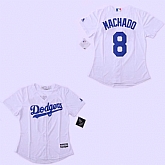 Women Dodgers 8 Manny Machado White Cool Base Stitched Baseball Jerseys,baseball caps,new era cap wholesale,wholesale hats